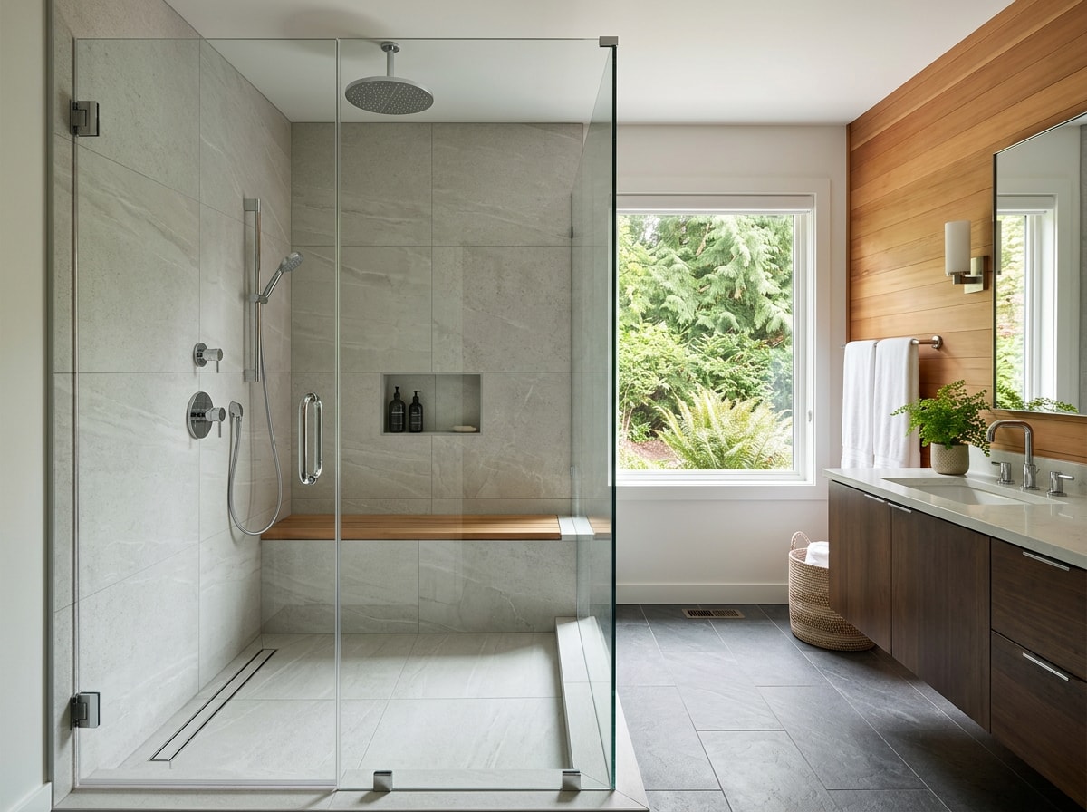 Walk-in shower conversion in a Bremerton, WA bathroom remodel